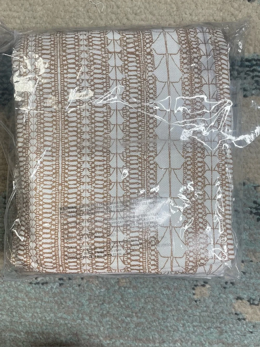 West Elm Echo Print Curtain Gold Dust Single Panel 48x84
